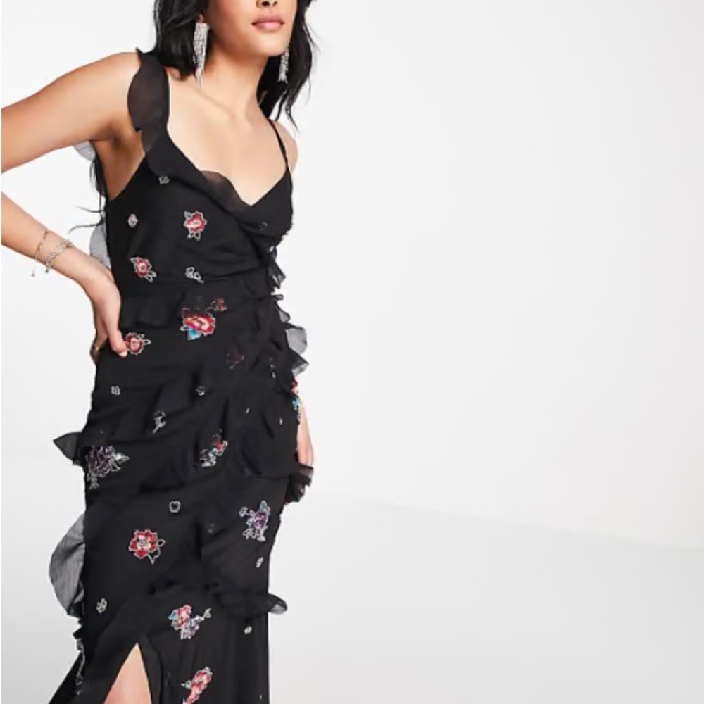 ASOS Ruffle Strappy Maxi